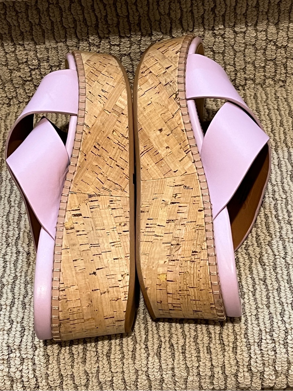 Fitflop Eloise Crisscross Cork-Platform Slides in  Wild Lilac - Sz 7 - Picture 4 of 10